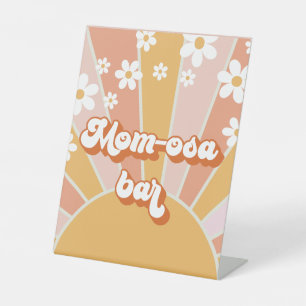 Groovy Baby Retro Sunshine Baby Shower Mom-Osa Bar Reclamebord Met Voetstuk