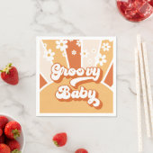 Groovy Baby Retro Sunshine Baby shower Servet (Insitu)