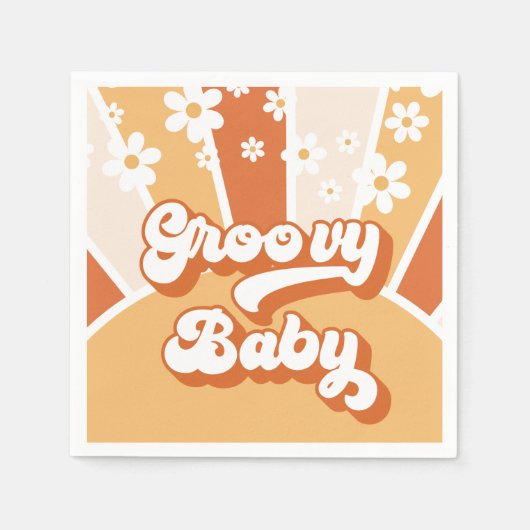 Groovy Baby Retro Sunshine Baby shower Servet (Voorkant)