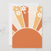Groovy Baby Retro Sunshine Daisy Baby shower Invit Kaart (Achterkant)