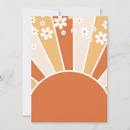 Groovy Baby Retro Sunshine Daisy Baby shower Kaart (Achterkant)