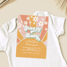 Groovy Baby Retro Sunshine Daisy Baby shower