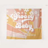Groovy Baby Retro Sunshine Daisy Baby Shower Spand Wandkleed (Voorkant (horizontaal))
