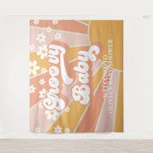 Groovy Baby Retro Sunshine Daisy Baby Shower Spand Wandkleed (Voorkant)