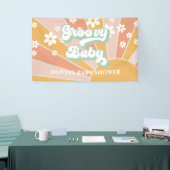 Groovy Baby Retro Sunshine Daisy Baby shower Spandoek (Beurs)