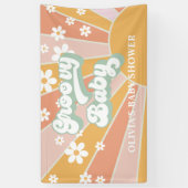 Groovy Baby Retro Sunshine Daisy Baby shower Spandoek (Verticaal)
