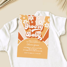 Groovy Baby Retro Sunshine Daisy Baby Shower Uitno
