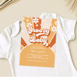 Groovy Baby Retro Sunshine Daisy Baby Shower Uitno Kaart