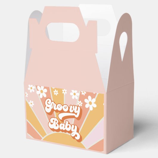 Groovy Baby Retro Sunshine daisy boho bedankt Fa Bedankdoosjes (Geopend)