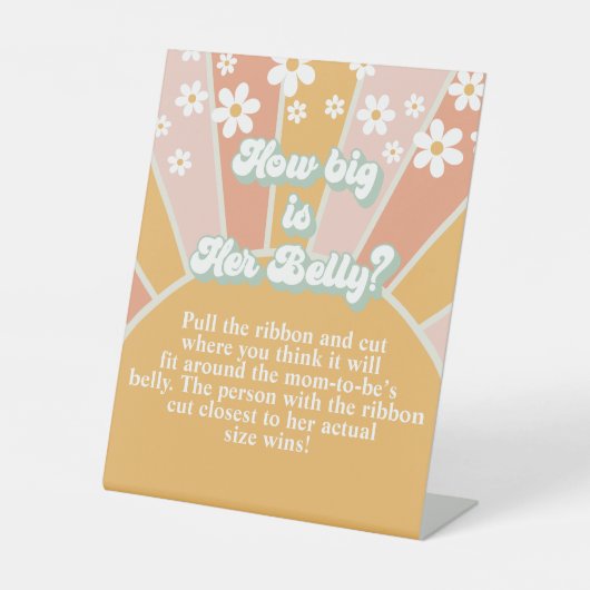 Groovy Baby Retro Sunshine Game Reclamebord Met Voetstuk (Voorkant)