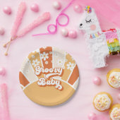 Groovy Baby Retro Sunshine Hippie Baby shower Papieren Bordje (Feest)