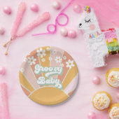Groovy Baby Retro Sunshine Hippie Baby shower Papieren Bordje (Feest)