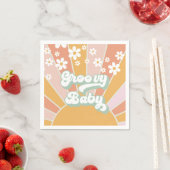 Groovy Baby Retro Sunshine Hippie Baby shower Servet (Insitu)