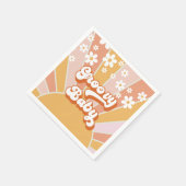 Groovy Baby Retro Sunshine Hippie Baby shower Servet (Hoek)