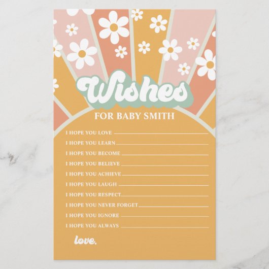 Groovy Baby Retro Sunshine Wishes for Baby Flyer (Voorkant)