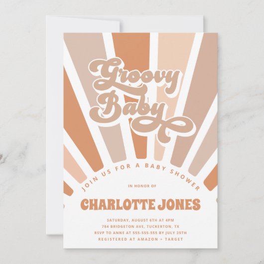 Groovy Baby Retro Zon Bohemian Baby Shower Kaart (Voorkant)
