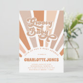 Groovy Baby Retro Zon Bohemian Baby Shower Kaart (Staand voorkant)