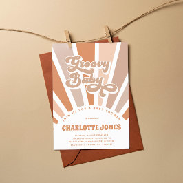 Groovy Baby Retro Zon Bohemian Baby Shower Kaart