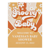 Groovy Baby Retro Zonneschijn Baby Shower Welkom