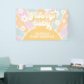 Groovy Baby Retro Zonneschijn Pastel Madeliefje Spandoek (Beurs)