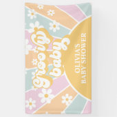 Groovy Baby Retro Zonneschijn Pastel Madeliefje Spandoek (Verticaal)