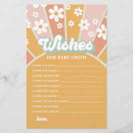 Groovy Baby Retro Zonneschijn Wensen voor Baby Flyer