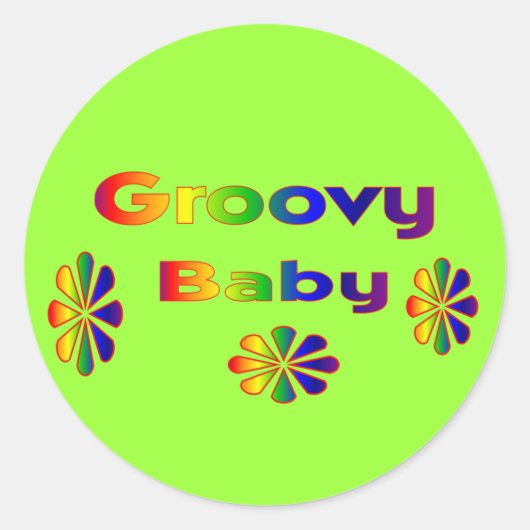 groovy baby ronde sticker (Voorkant)