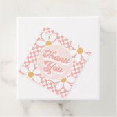 Groovy Baby Roze Check Daisy Bedankt Bedankjes Labels (In situ)