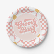 Groovy Baby Roze Madeliefjes Checker