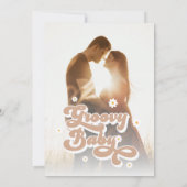 Groovy Baby Roze Retro Baby shower Dank u wel Bedankkaart (Achterkant)