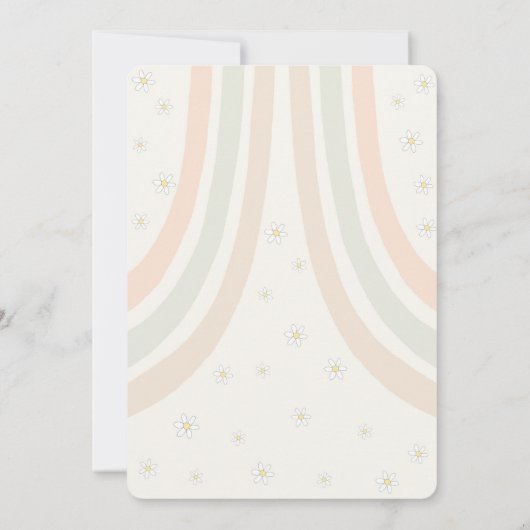 Groovy baby shower, 70s retro-themauitnodiging (Achterkant)