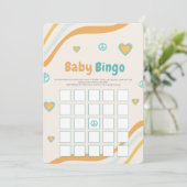 Groovy Baby shower Bingo Gift Retro Game Kaart (Staand voorkant)