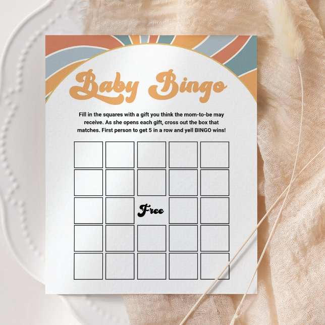 Groovy Baby shower Bingo Gift Retro spel (Creator heeft geüpload)