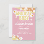 Groovy Baby shower, Boho Retro, 70's Vibe Kaart (Voorkant)