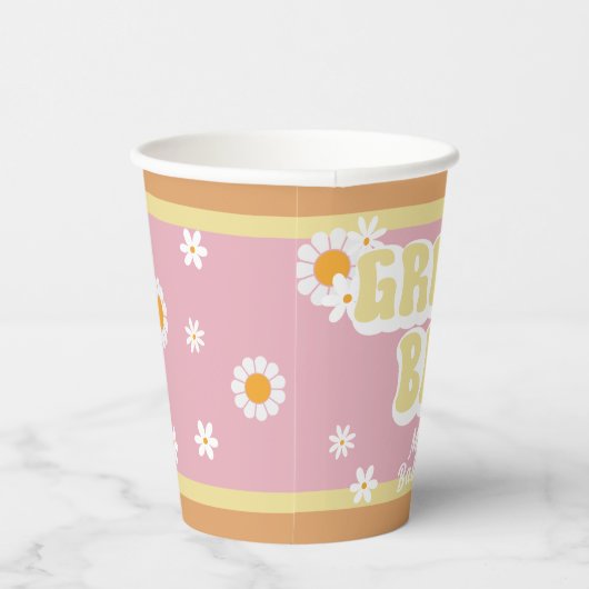 Groovy Baby shower, Boho Retro, 70's Vibe Papieren Bekers (Rechts)
