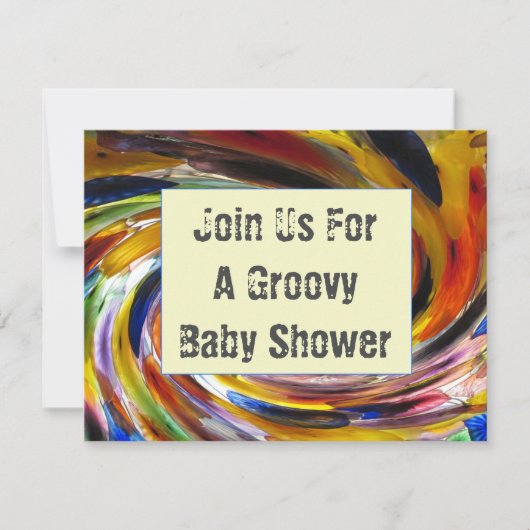 Groovy Baby shower Bright Swirl Retro Stropdas-Dye Kaart (Voorkant)