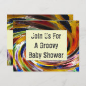 Groovy Baby shower Bright Swirl Retro Stropdas-Dye Kaart (Voorkant / Achterkant)