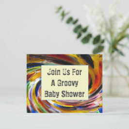 Groovy Baby shower Bright Swirl Retro Stropdas-Dye Kaart