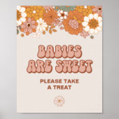 Groovy Baby shower Favor Sign Poster (Voorkant)