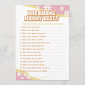 Groovy Baby shower Games, Boho Retro, 70's Vibe Menu (Voorkant)