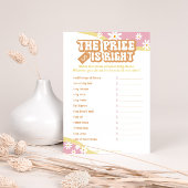 Groovy Baby shower Games, Boho Retro, 70's Vibe Menu