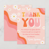 Groovy Baby shower - Hartelijk dank | Groovy Showe Bedankkaart (Voorkant / Achterkant)