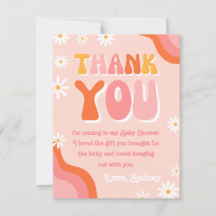 Groovy Baby shower - Hartelijk dank Groovy Showe Bedankkaart