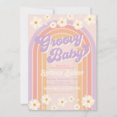 Groovy Baby shower Invitation | BABY SHOWER Kaart (Voorkant)