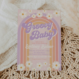 Groovy Baby shower Invitation   BABY SHOWER Kaart