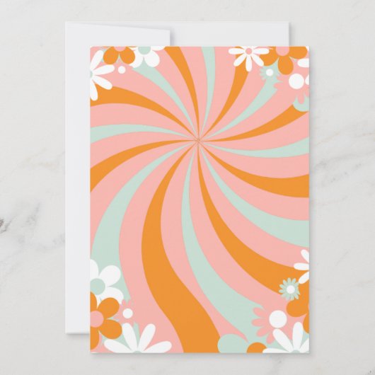 Groovy Baby shower Kaart (Achterkant)