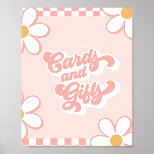 Groovy Baby shower Kaarten en Geschenken Teken Roz Poster (Voorkant)