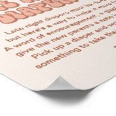 Groovy Baby Shower Late Night Luier Bord Poster (Hoek)