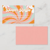 Groovy Baby shower Luier Raffle Informatiekaartje (Voorkant / Achterkant)