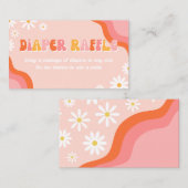 Groovy Baby shower Luier Raffle Kaarten (Voorkant / Achterkant)